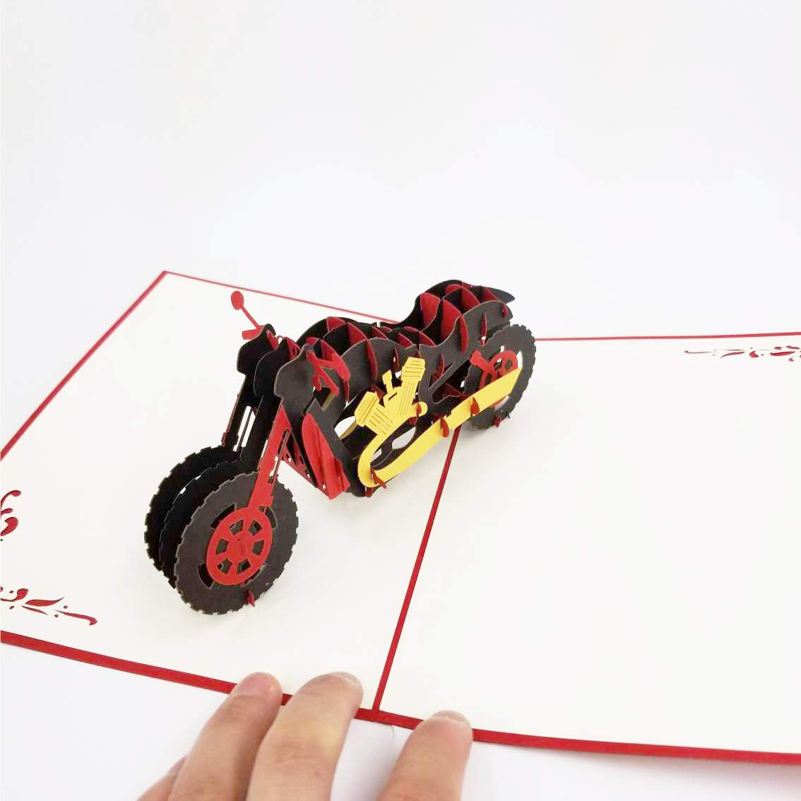Motorcycle Pop Up Greeting Card - 3D Motorbike Birthday, Graduation, Congratulations, Retirement, Anniversary, Father's Day & Mother's Day Card - Perfect for Bikers & Motorcycle Enthusiasts (Use for Special Occasions & Gifts)