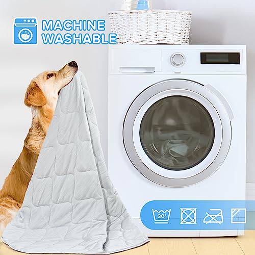 Cooling Blanket for Dogs - Reversible Cotton Pet Mat with Q Max >0.5 - Perfect for Hot Weather & Indoor/Outdoor Use