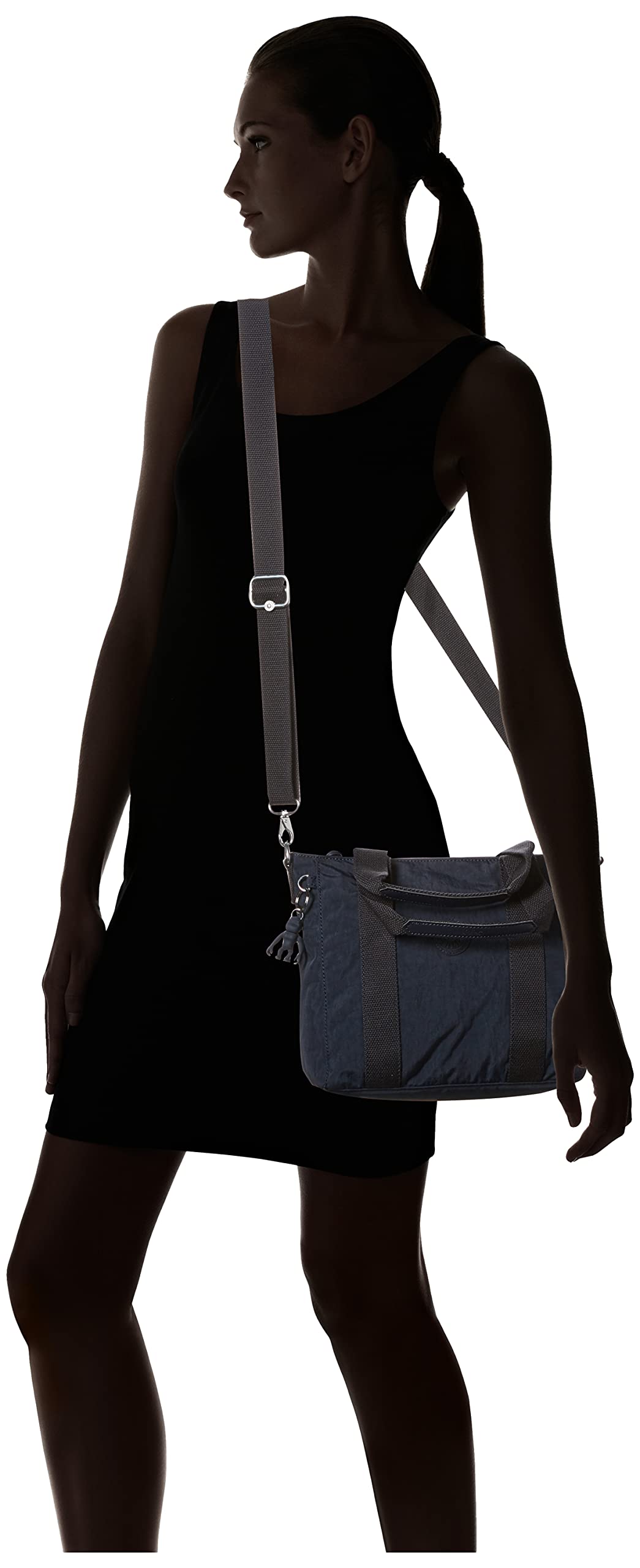 Kipling Women's Asseni Mini Tote Bag - Lightweight Nylon Shoulder Purse for Everyday Use | Perfect for Work, Travel & Shopping (Black/Blue/Red)