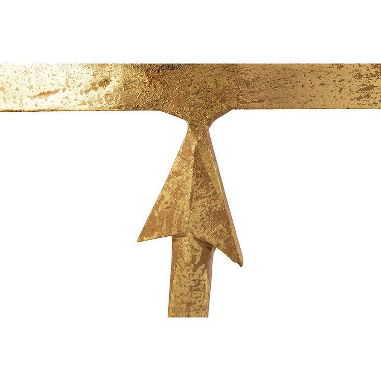 16x22 Inch Gold Leaf Accent Table with Clear Glass Top - Perfect for Living Room, Bedroom, or Entryway Decor