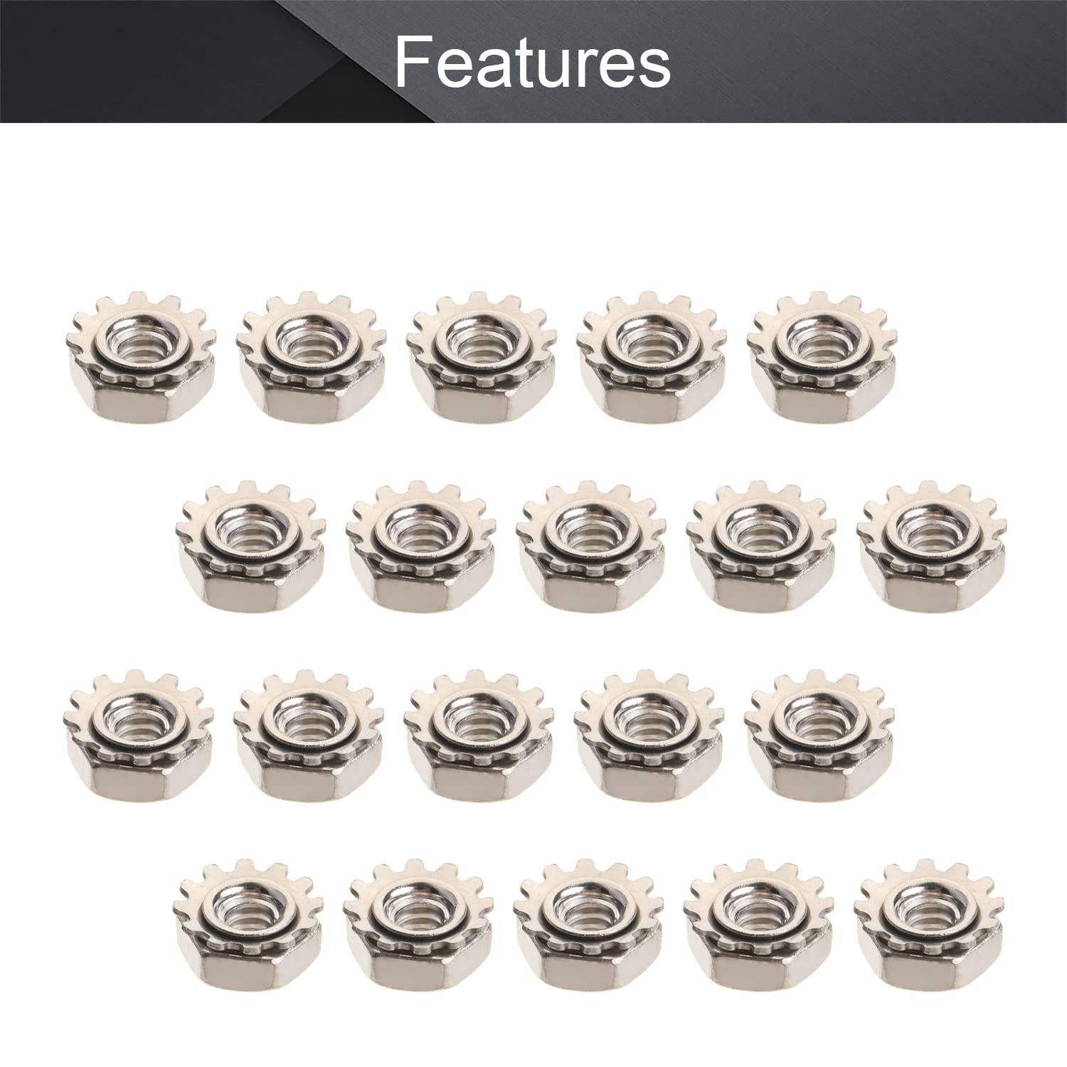 MroMax 4#-40 K-Lock Nuts, 100Pcs 304 Stainless Steel Keps Lock Nuts - Silver Hardware Fasteners for Machinery, Furniture & Electrical Appliances | Secure Fastening Solution for DIY Projects & Industrial Use