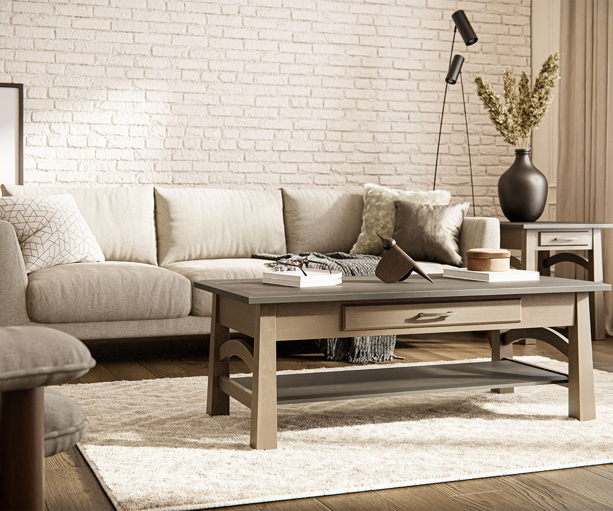 Bow Madison Coffee Table - Modern Mid-Century Wooden Coffee Table for Living Room, Home Decor, and Office Use