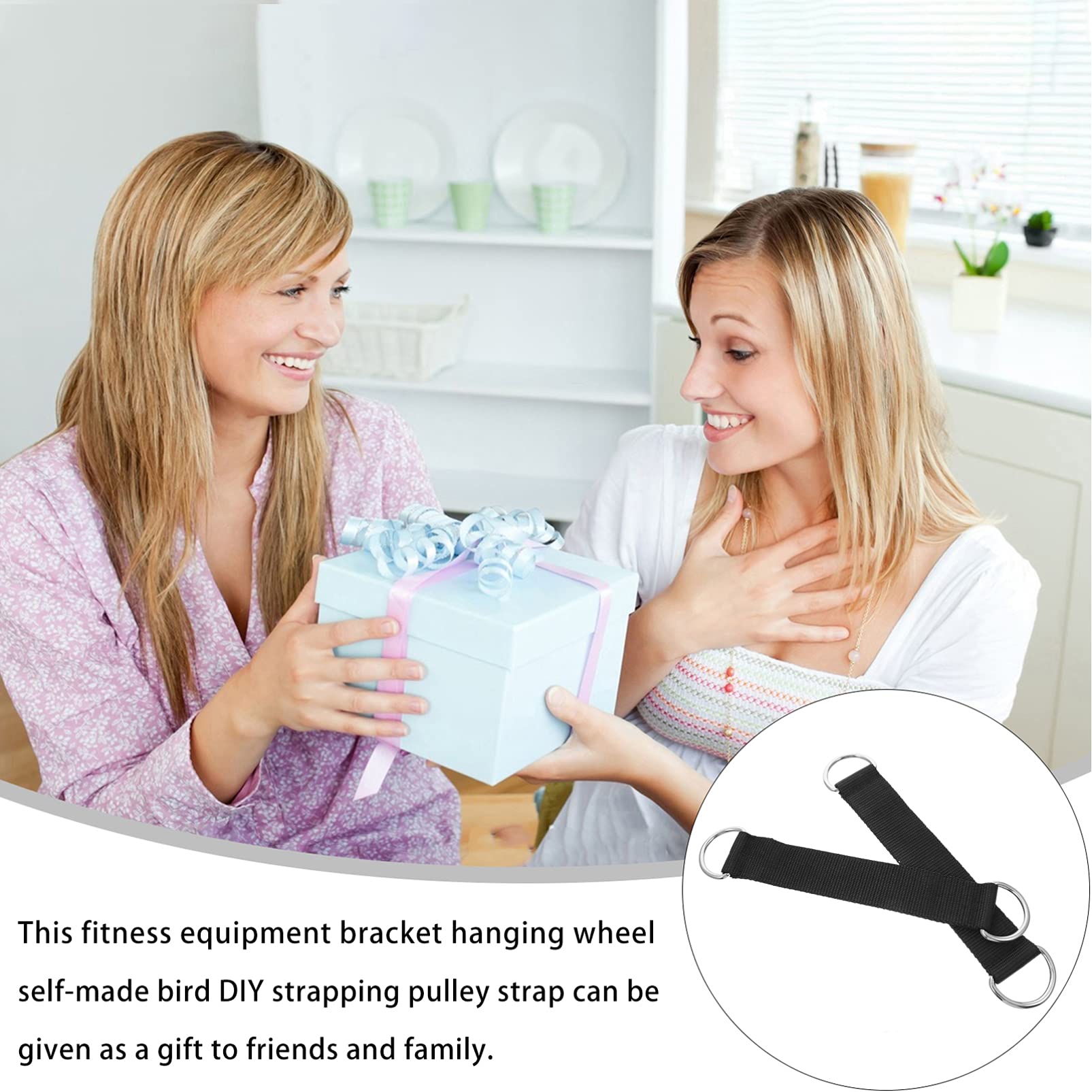 BESPORTBLE 2-Pack Adjustable Pulley Straps for Clothes Hanging, Fitness Training & Outdoor Activities - Heavy Duty Polyester Hanging Ropes with Pulleys for Camping, Baby Resistance Bands & Home Gym Accessories