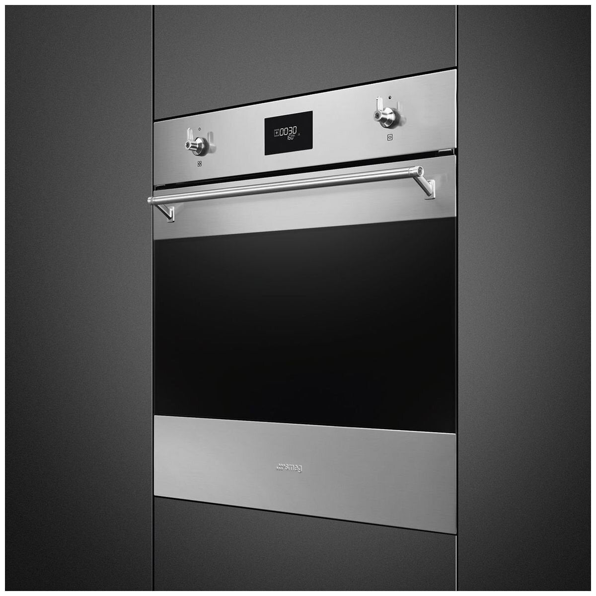 Smeg 60cm Classic Pyrolytic Self-Cleaning Oven - Stainless Steel SOPA6301TX | Professional Kitchen Appliance for Baking, Roasting & Cooking at Home