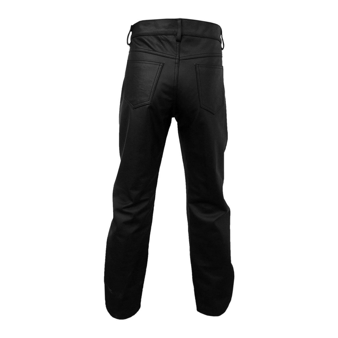 Genuine Black Leather Motorcycle Biker Jeans for Men - Stylish & Durable Riding Pants for Harley Davidson & Cruiser Bikes