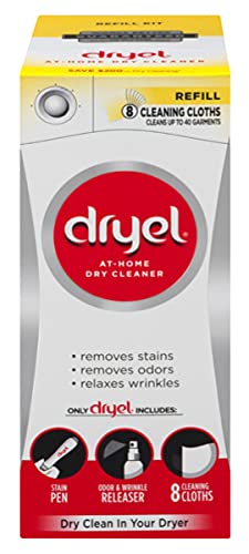 Dryel At-Home Dry Cleaner Refill Kit - 4 Pack (8 Loads) | Eco-Friendly Fabric Care Solution for Clothes, Suits & Delicates | Perfect for Travel, Office Wear & Special Occasions