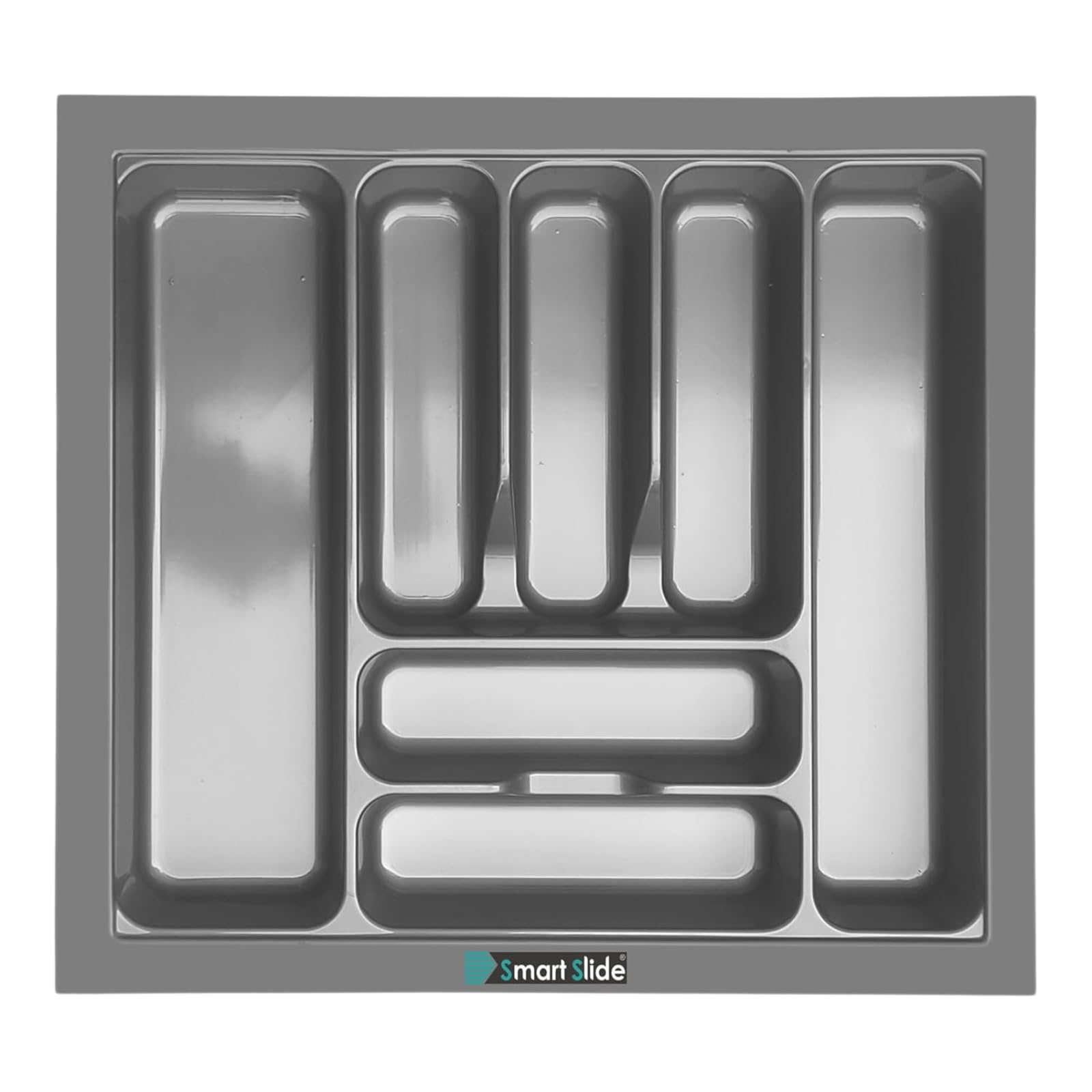 SmartSlide 530 X 475mm Kitchen Drawer Organizer - Cutlery Tray, Silverware & Cosmetics Storage for Modular Kitchen Baskets & Tandem Drawers - Perfect for Utensil Organization & Bathroom Accessories Storage
