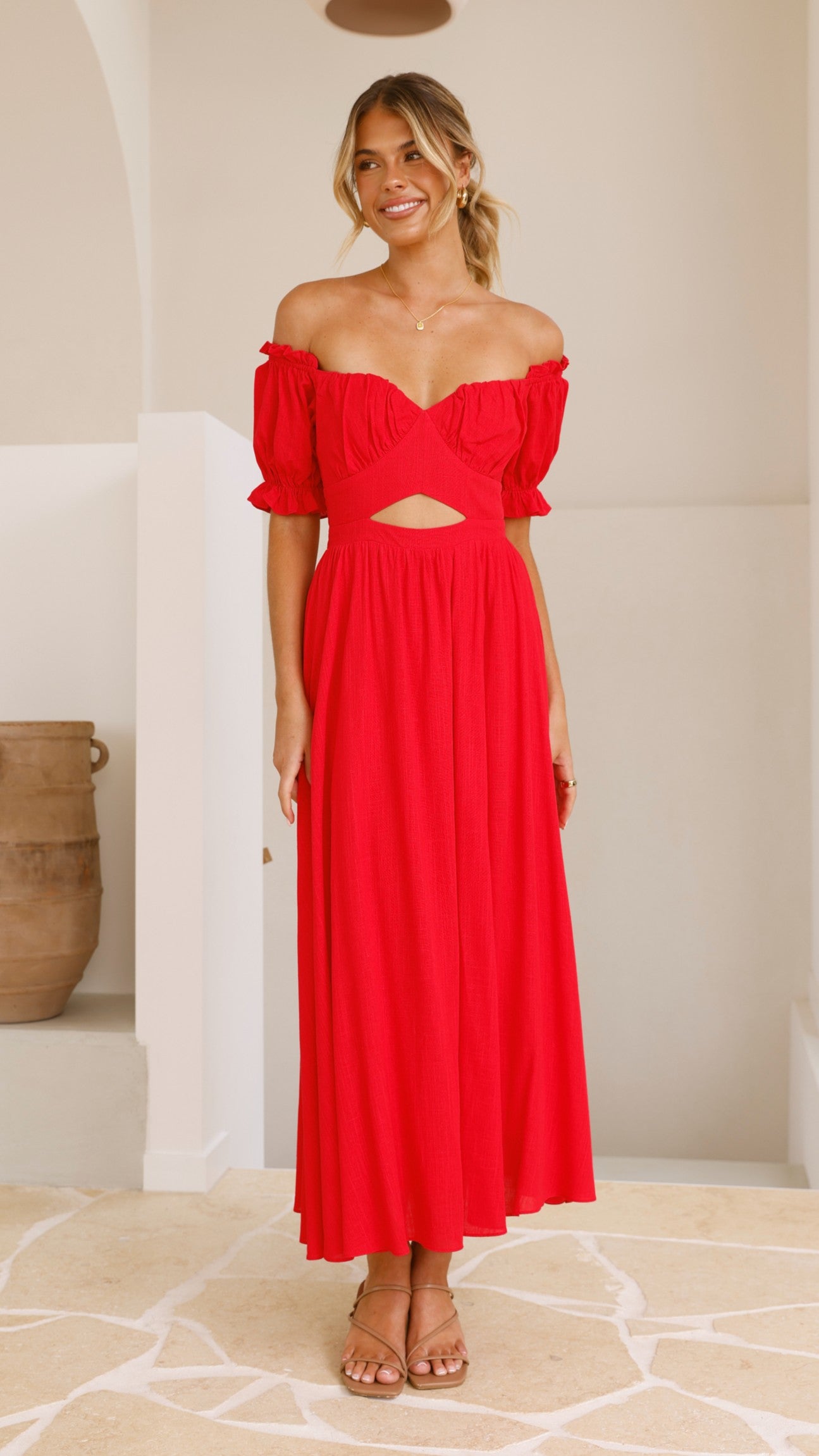 Stylish Hulu Maxi Dress in Red - Perfect for Summer Beach Vacations, Casual Outings & Boho Chic Fashion