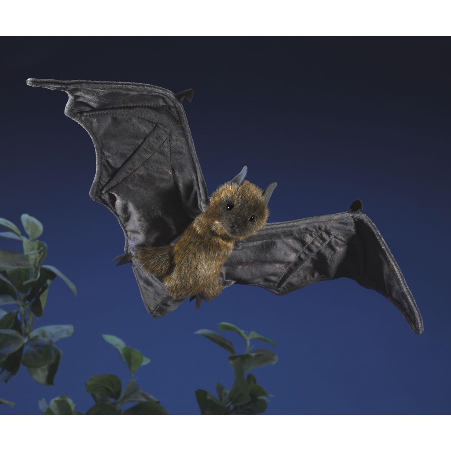Folkmanis Brown & Black Fruit Bat Hand Puppet - Realistic Stuffed Animal Toy for Storytelling, Education & Playtime - Perfect for Kids, Teachers & Puppet Shows
