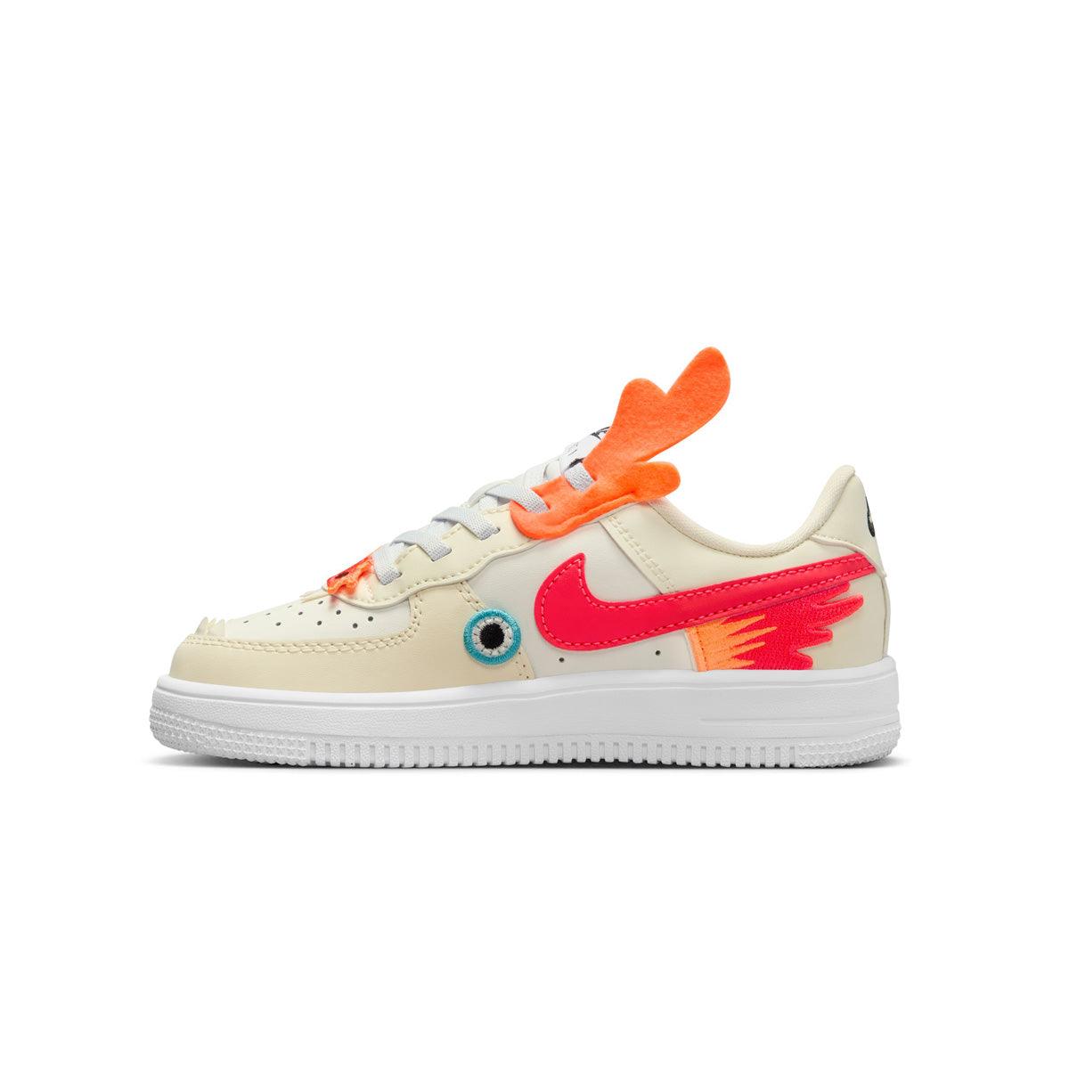 Nike Kids Force 1 Low LV8 EasyOn 'Year of the Dragon' Sneakers - Lightweight Basketball Shoes for Boys & Girls with Easy On/Off Design - Perfect for School, Playground & Dragon Year Celebrations