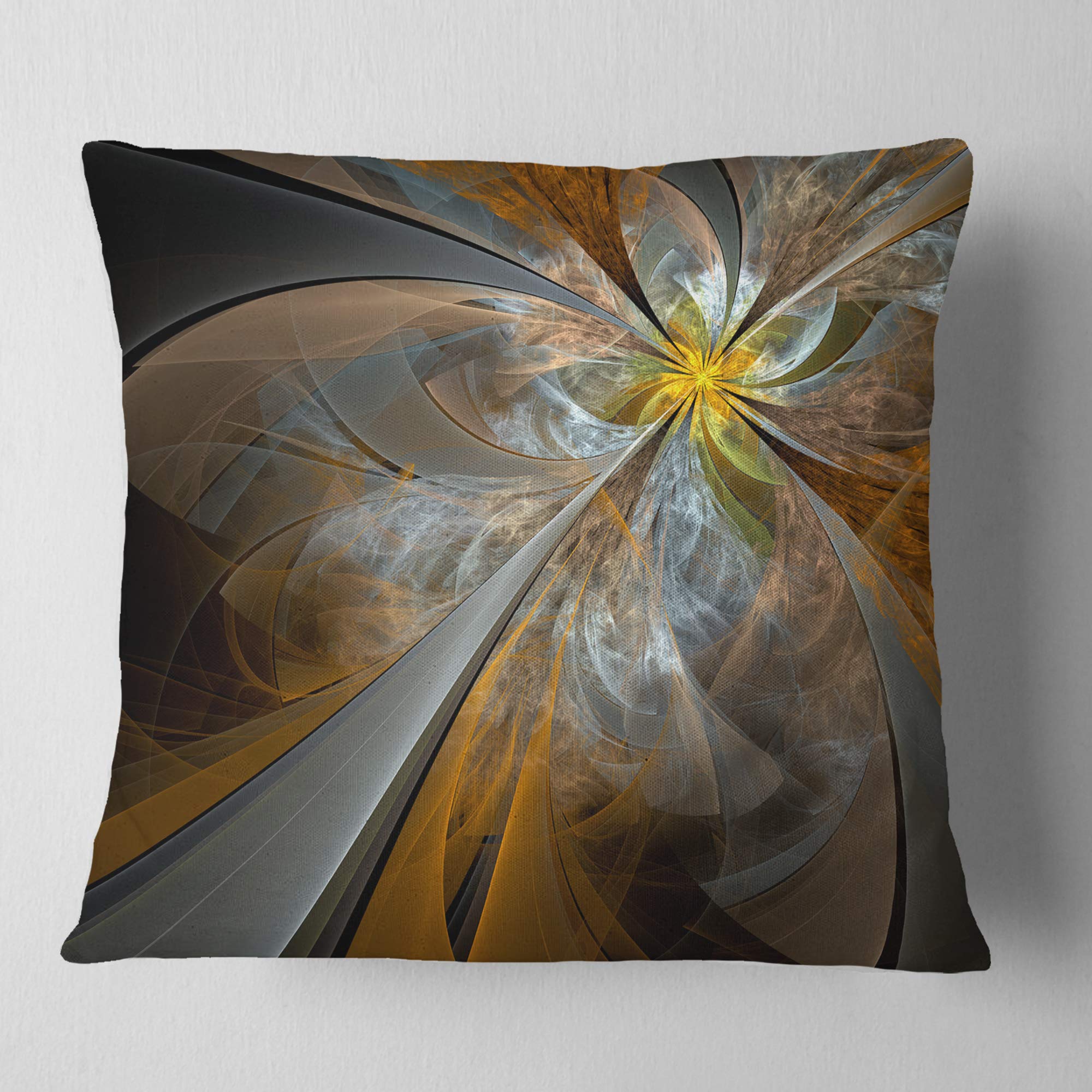 DesignQ CU7254 Decorative Throw Pillow Cushion 18x18 Inches - Soft Yellow for Sofa, Bed & Home Decor - Perfect for Living Room, Bedroom & Nursery