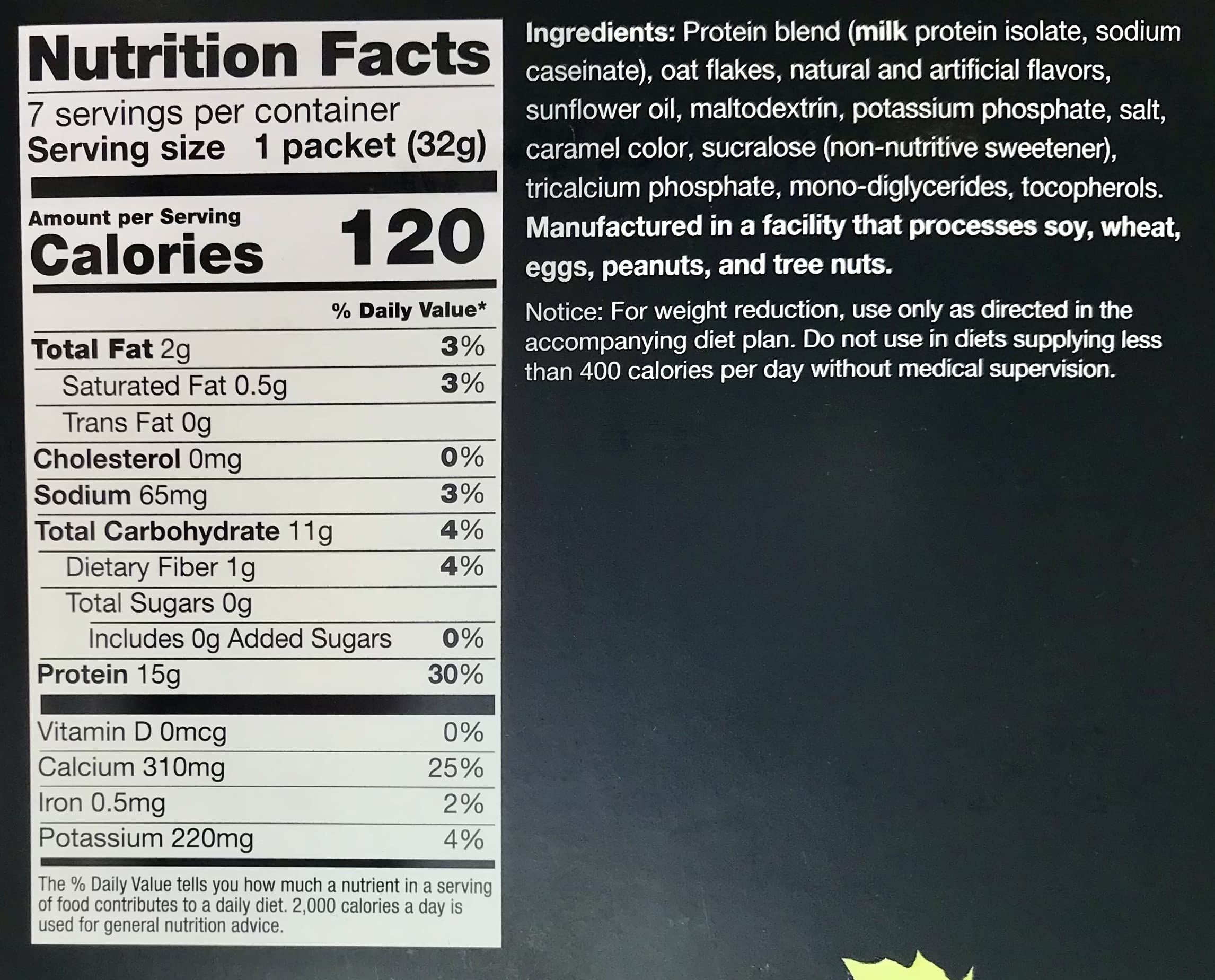 High Protein Oatmeal for Weight Loss - Proti King Maple Brown Sugar Oatmeal with 15g Protein & 120 Calories (7 Servings) - Perfect for Breakfast, Post-Workout & Healthy Snacking