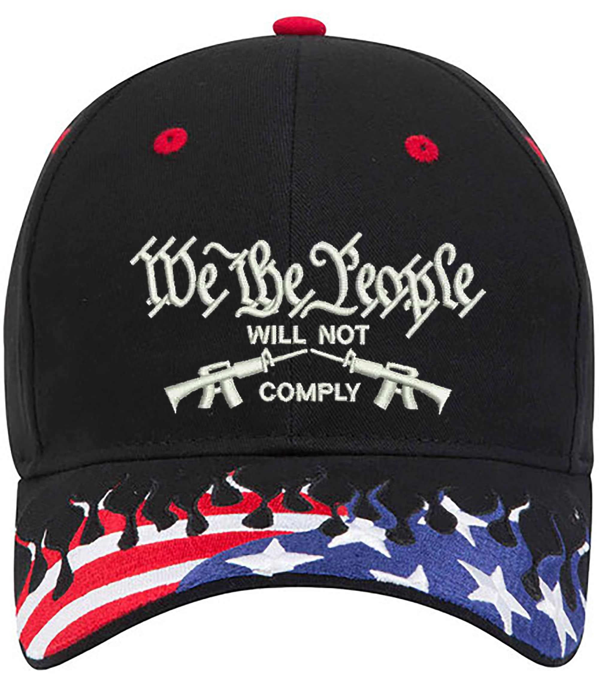 We The People 2nd Amendment Gun Embroidered Adjustable Baseball Cap - One Size Fits All, Patriotic US Flag Hat for Shooting Range, Outdoor Activities & Political Events