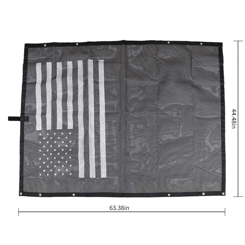 1997-2006 Jeep Wrangler TJ UV Protection Mesh Sunshade Top Cover - Durable US Flag Design for Off-Road & Summer Driving
