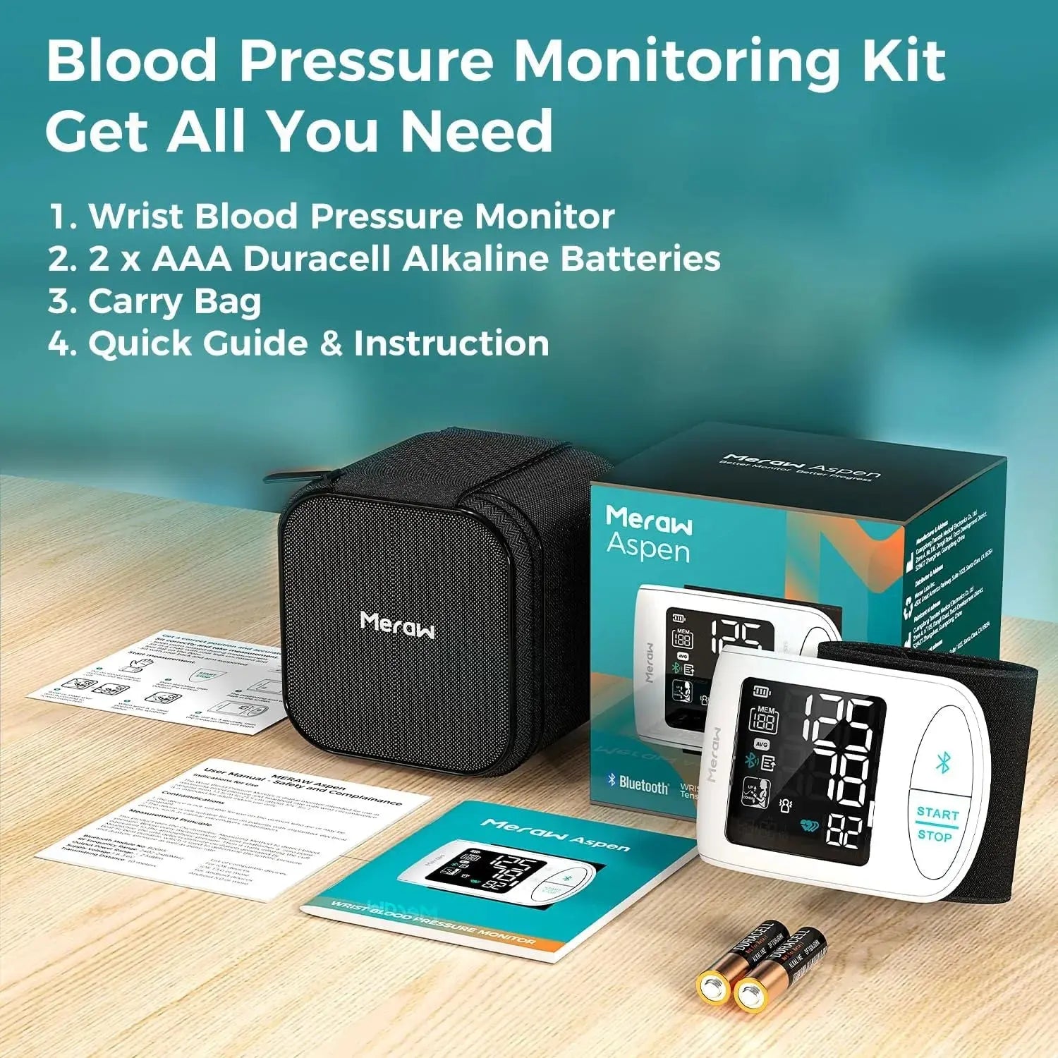 Accurate Aspen Digital Blood Pressure Monitor - White | Upper Arm Cuff for Home Use, Clinically Validated, Large LCD Display | Ideal for Daily Health Tracking & Doctor Visits