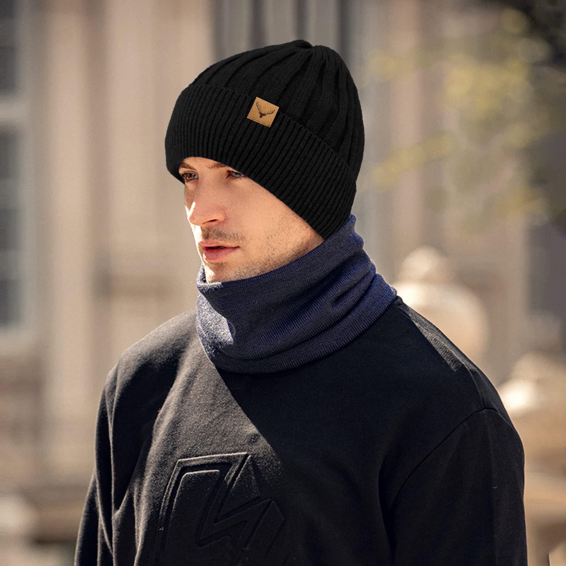 NEOLA Men's Thermal Winter Beanie Hat - Soft Knitted Trawler Cap with Cuff, Warm Fleece Lined Skull Cap for Cold Weather - Perfect for Skiing, Snowboarding & Outdoor Activities