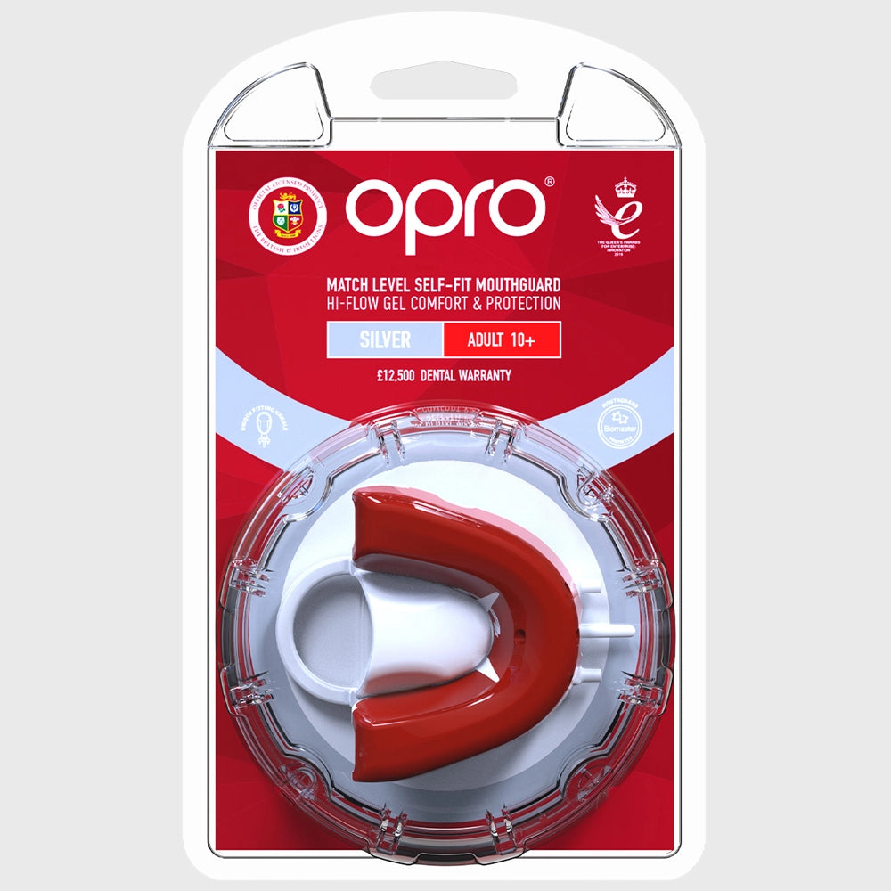 Opro Silver Gen4 Mouthguard for Rugby & Contact Sports - British and Irish Lions Edition - Perfect for Rugby Training, Boxing, and Martial Arts Protection