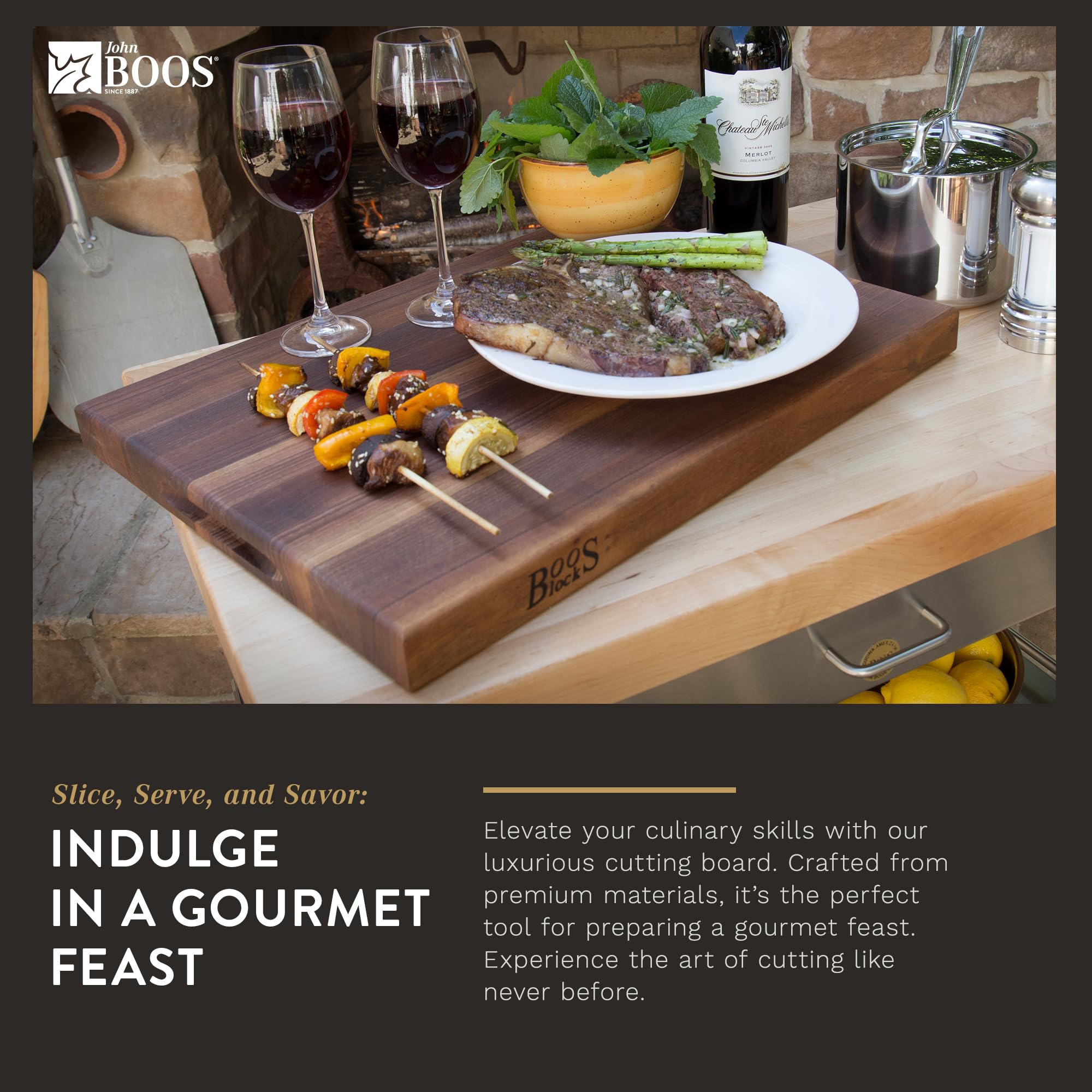 John Boos Block Reversible Walnut Wood Cutting Board - 18