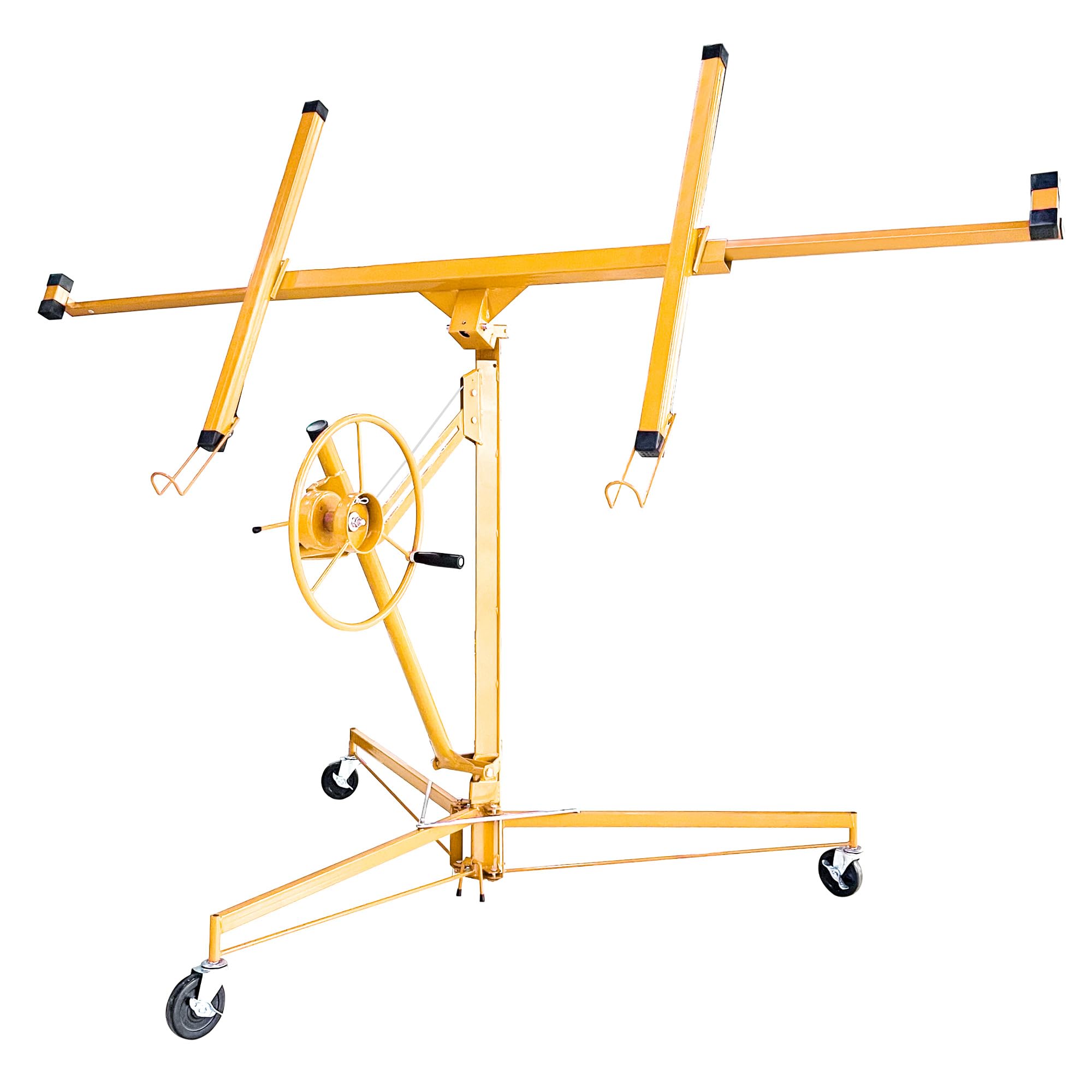 Heavy Duty Lift Panel Host Sheetrock Jack Lifter - 150Lbs Capacity Ceiling Drywall Hoist Tool with 11Ft Max Height (Yellow) - Perfect for Construction, Renovation & DIY Ceiling Installation Projects