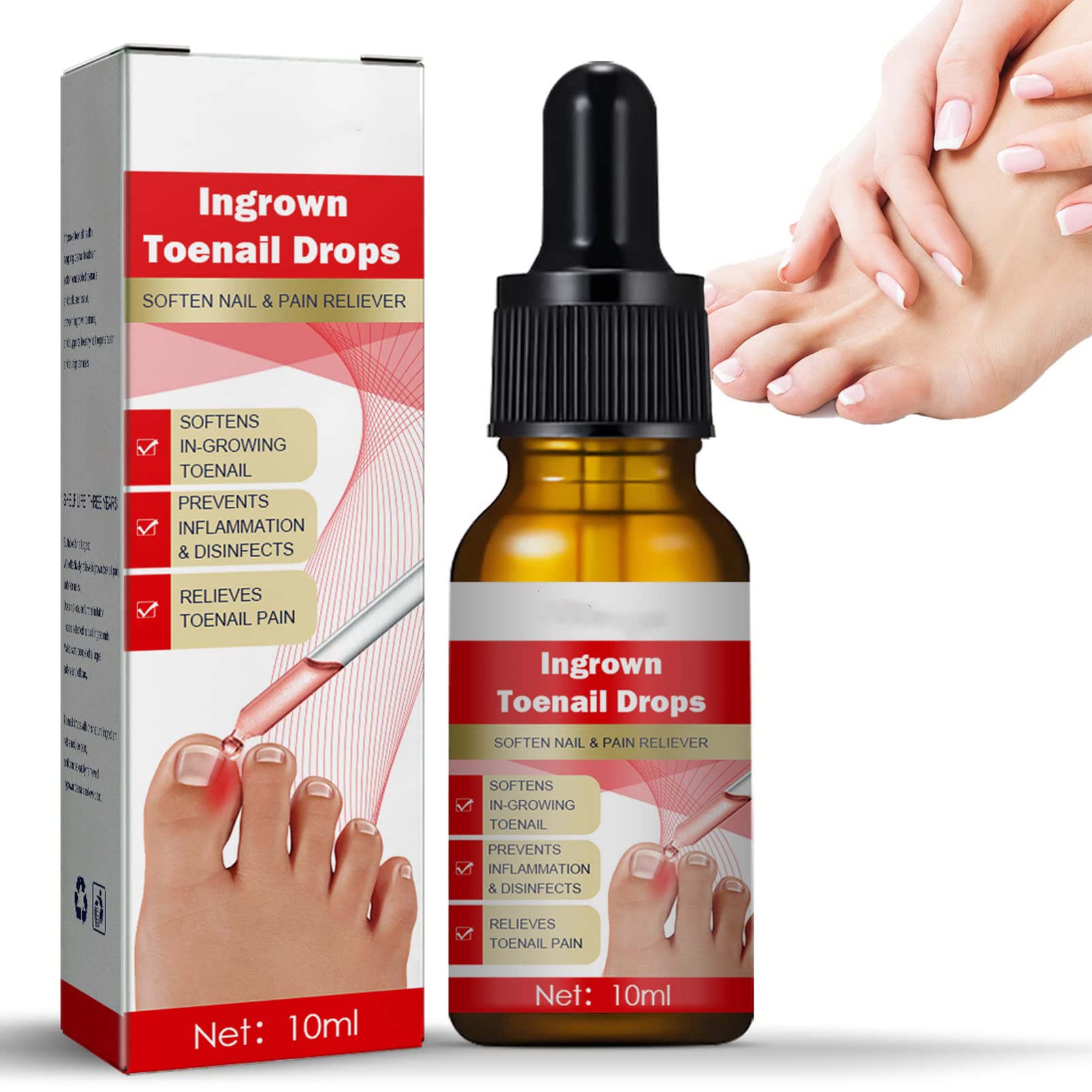 Best Ingrown Toenail Treatment Drops - Fast Relief for Painful Ingrown & Fungal Nails - Cuticle Care & Nail Softening Oil - Perfect for Pedicures, Athletes & Daily Foot Care