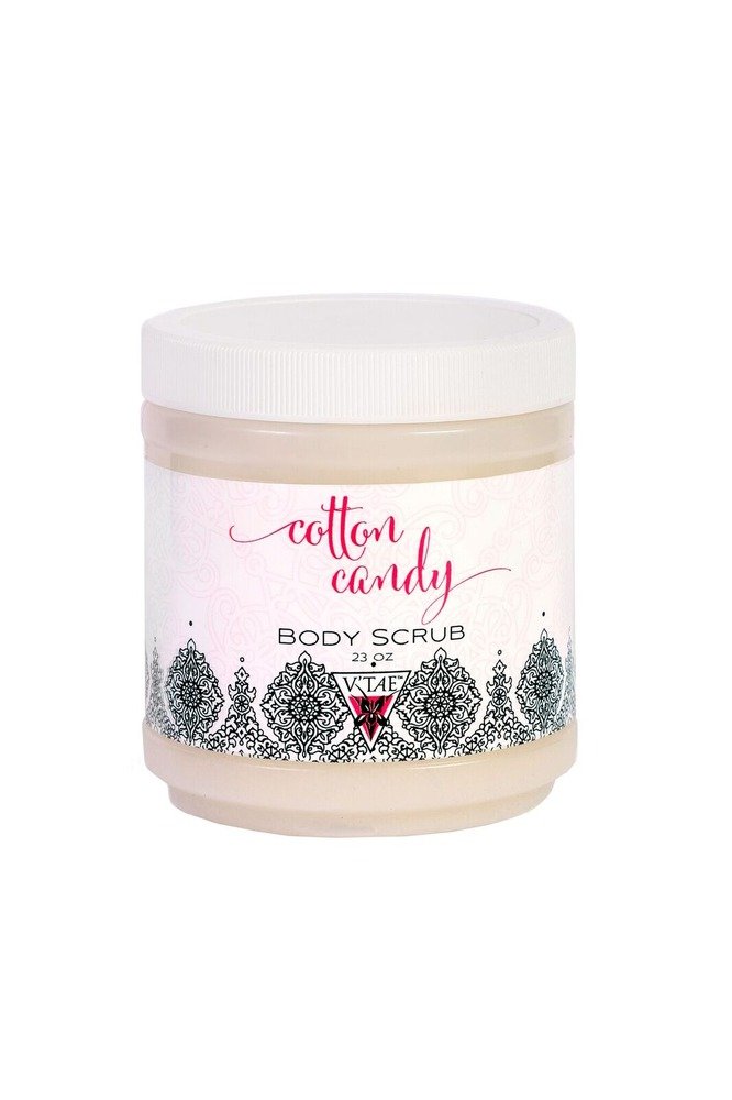 V'TAE Cotton Candy Scented Body Scrub & Exfoliator - 23 oz Moisturizing Cream for Soft Skin | Perfect for Spa Day, Self-Care Routine & Gift Giving