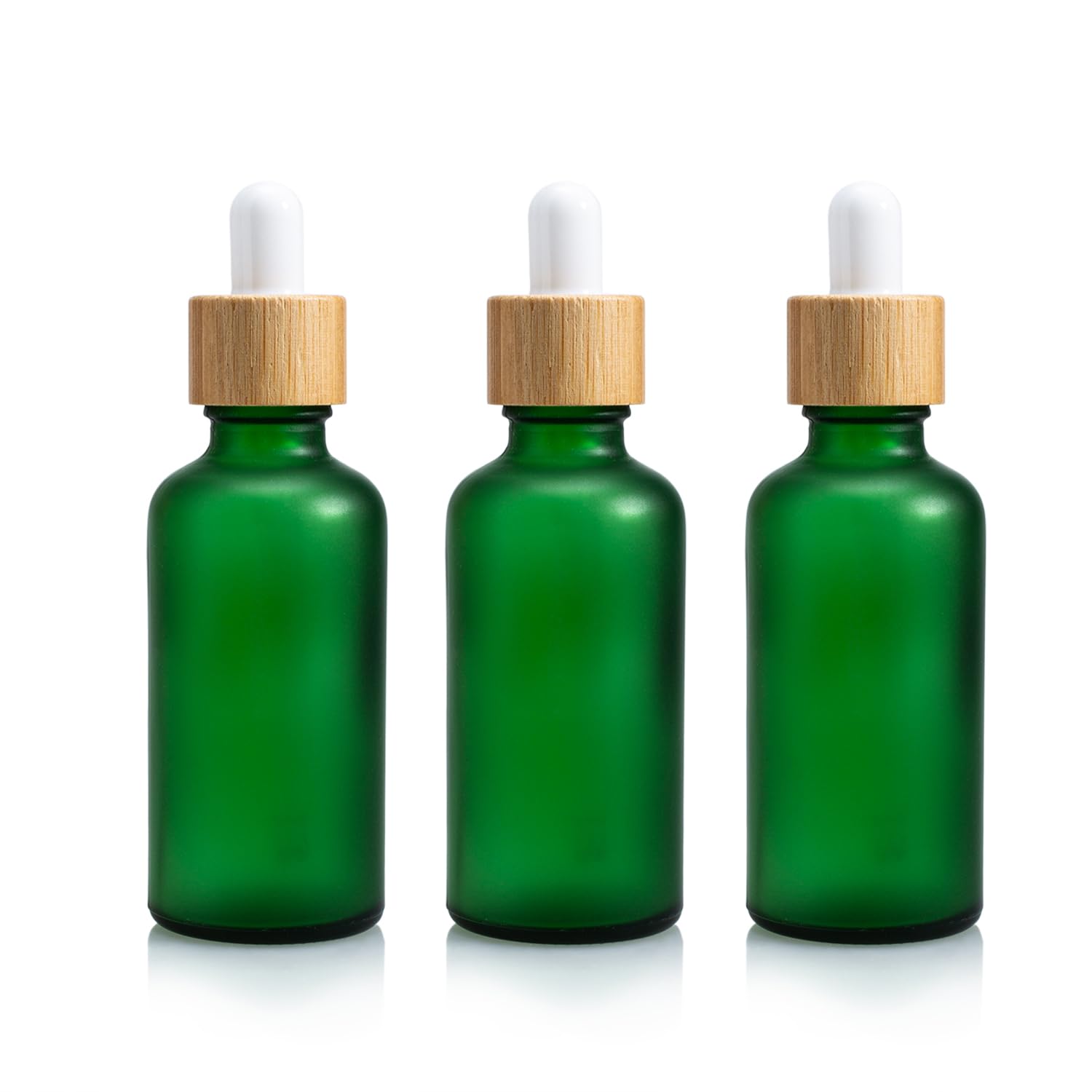 Premium 50ml Amber Glass Dropper Bottles (Set of 3) - Matte Dark Green Essential Oil Dispenser with UV Protection for Aromatherapy, DIY Beauty & Herbal Tinctures | Perfect for Travel, Home Spa & Natural Remedies