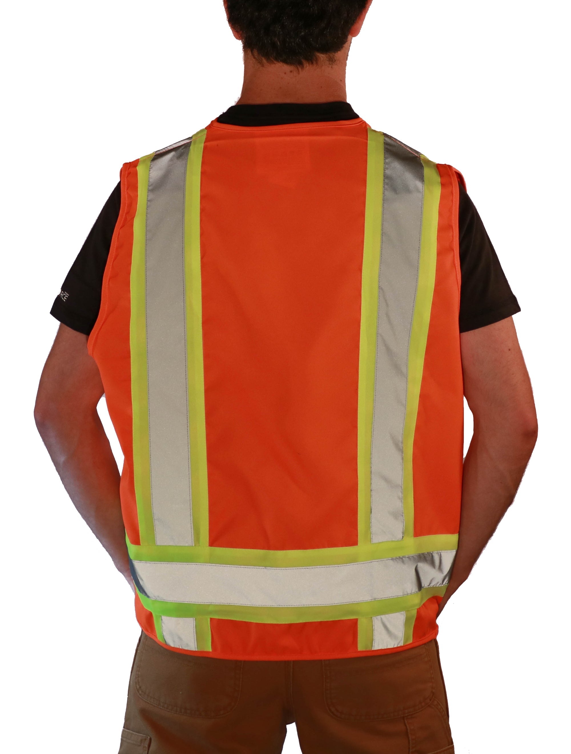 High Visibility Class 2 Surveyor Safety Vest - ANSI Certified Reflective Work Vest for Construction, Road Work & Outdoor Safety
