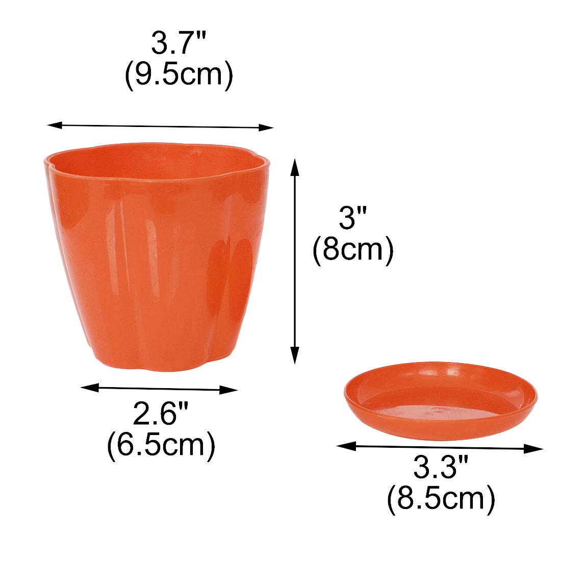 uxcell Orange Plastic Flower Pot Planter Holder for Home, Office & Garden Decor - Perfect for Indoor Plants, Succulents & Tabletop Decorations