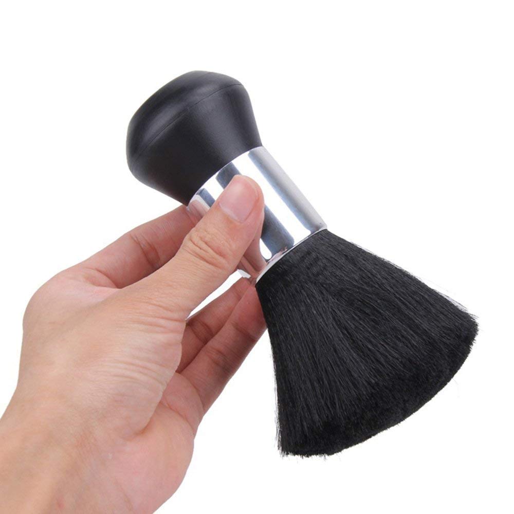 Professional Neck Duster Brush for Hair Cutting - Black Hairdressing Tool for Barbers & Stylists - Perfect for Salon, Home Haircuts & Grooming Kits