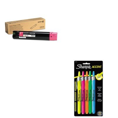 Xerox 106R01504 Toner Cartridge & Sharpie SAN28175PP Retractable Highlighters Value Kit - Office Supplies for Printing & Document Marking