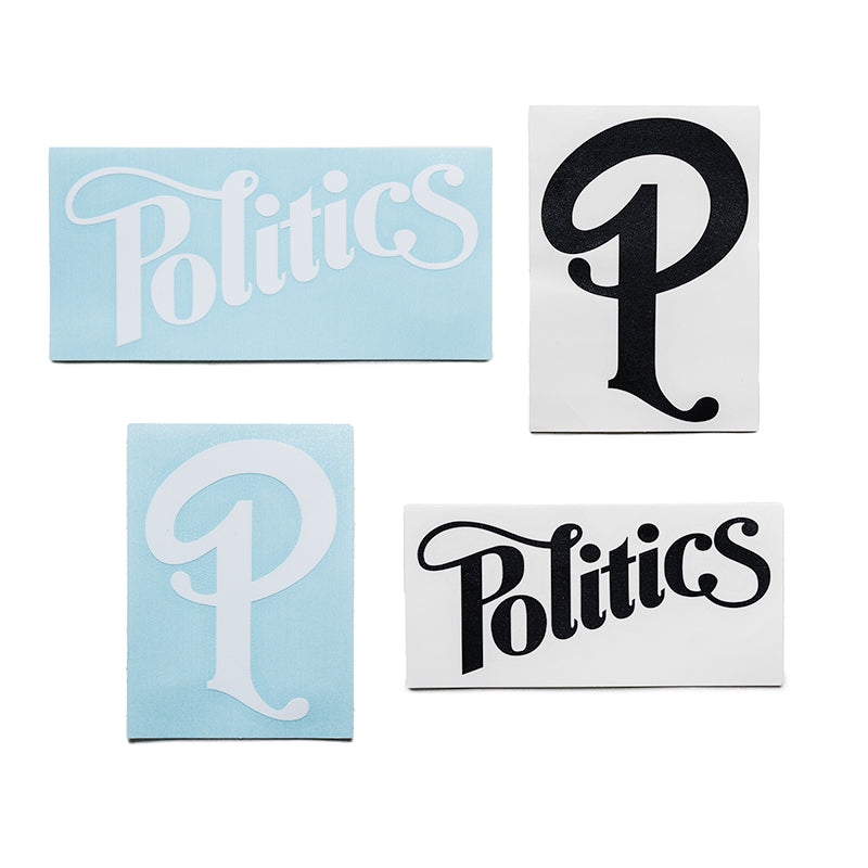 Political Decals (4 Pack) - White & Black - Perfect for Cars, Laptops & Home Decor