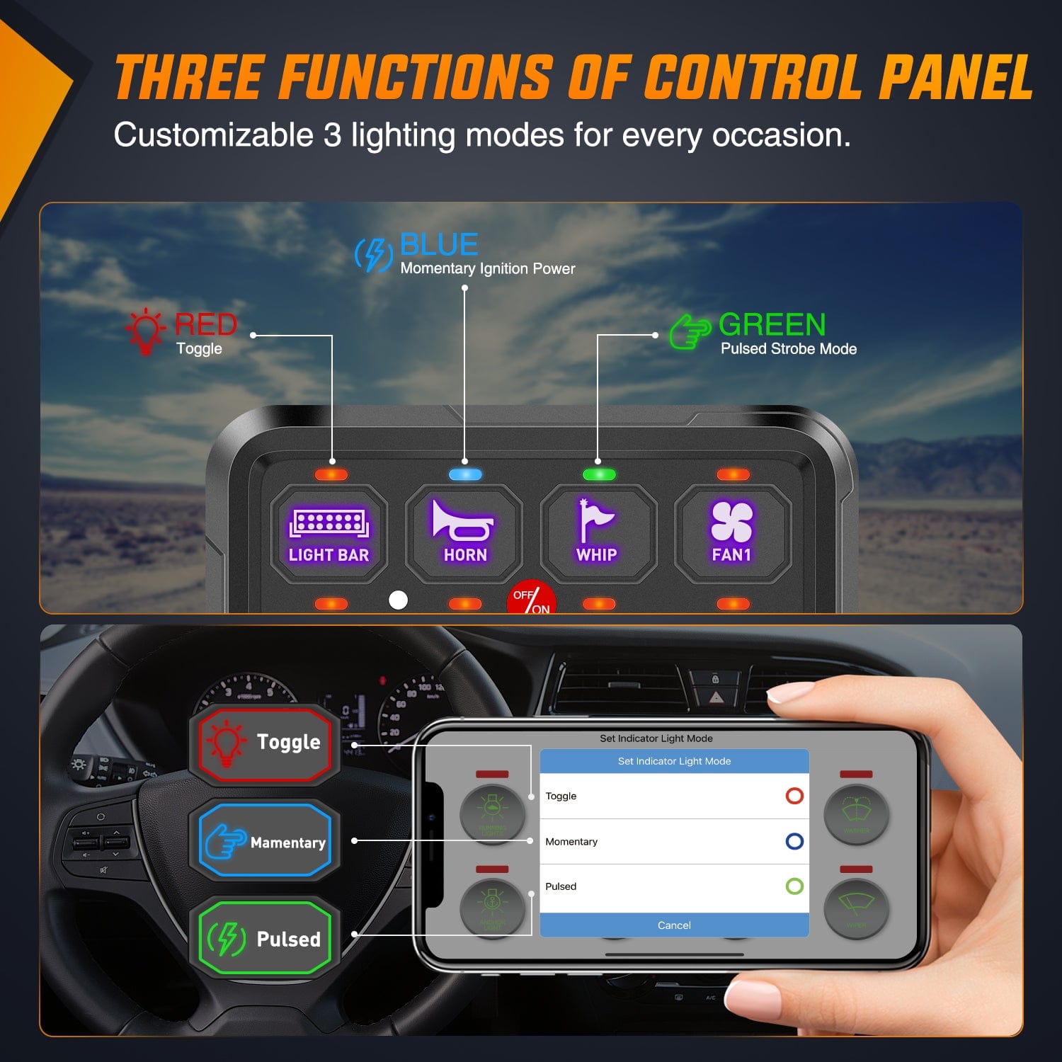 8 Gang RGB Switch Panel Circuit Control System - Multi-Color LED Light Controller for Home, Car, and Boat Lighting - Perfect for Bedroom, Gaming Room, and Vehicle Customization