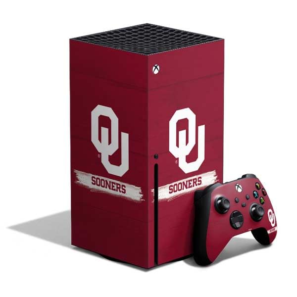 Official University of Oklahoma Sooners Gaming Skin Decal for Xbox Series X Bundle - Custom Protective Cover with Team Logo - Perfect for Gamers, Collectors & OU Fans