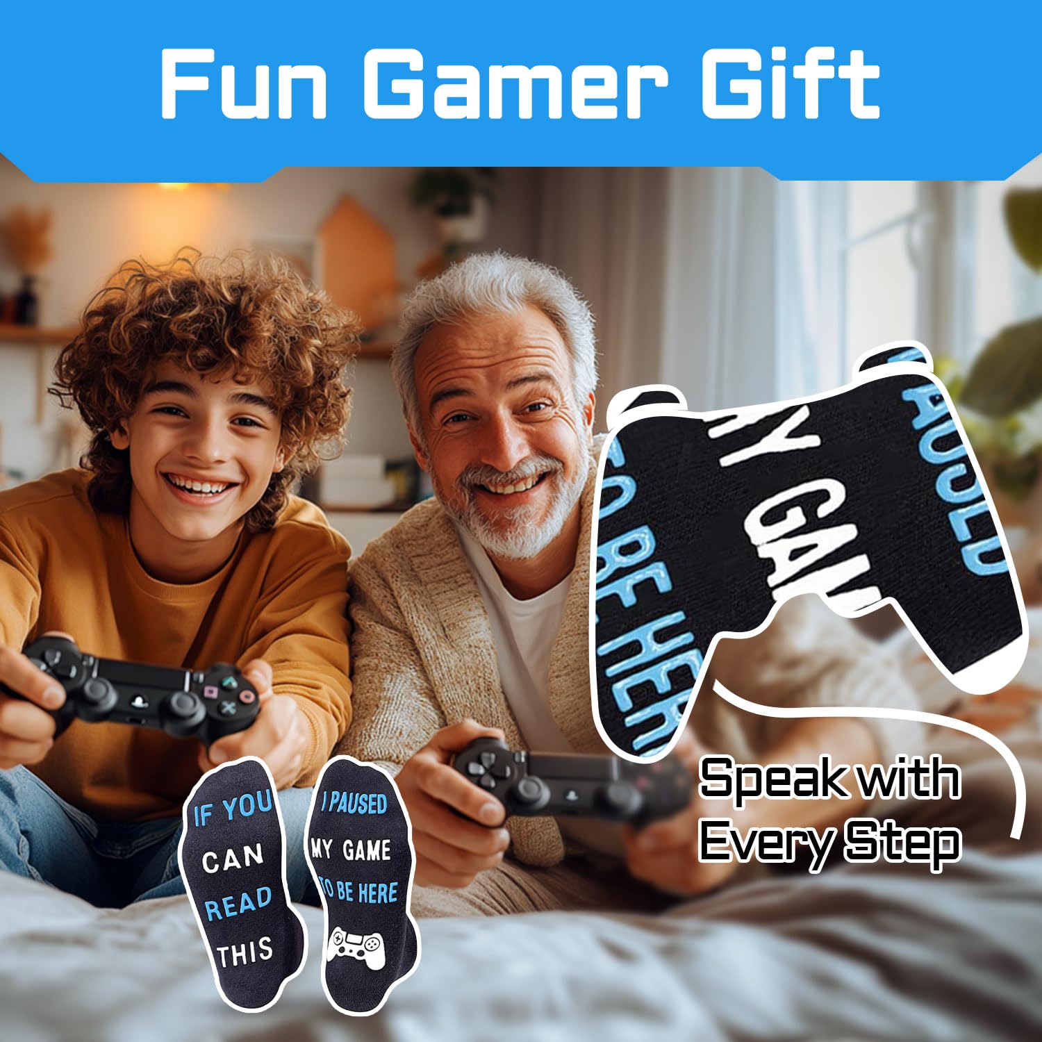 Gaming Socks for Men & Teens - Cool Gamer Gifts for Gaming Enthusiasts