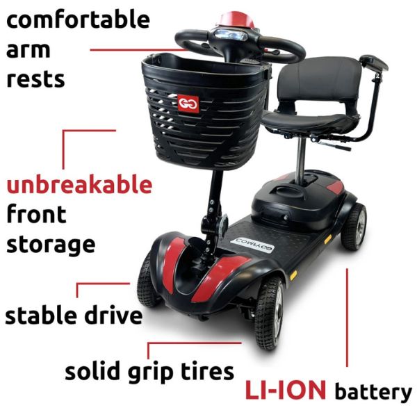 ComfyGo Z4 Lightweight Portable Mobility Scooter for Adults - Foldable Electric Scooter for Seniors & Disabled - Perfect for Travel, Shopping & Outdoor Activities