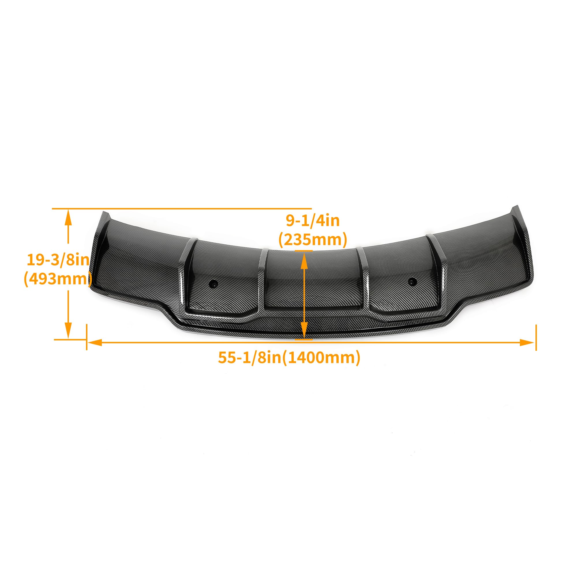 KUAFU Rear Bumper Diffuser for 2017-2023 Tesla Model 3 Sedan - V Style Carbon Fiber Lower Bumper Lip Spoiler & Valance Protector Body Kit | Enhances Aerodynamics & Sporty Look for Street Racing & Car Shows