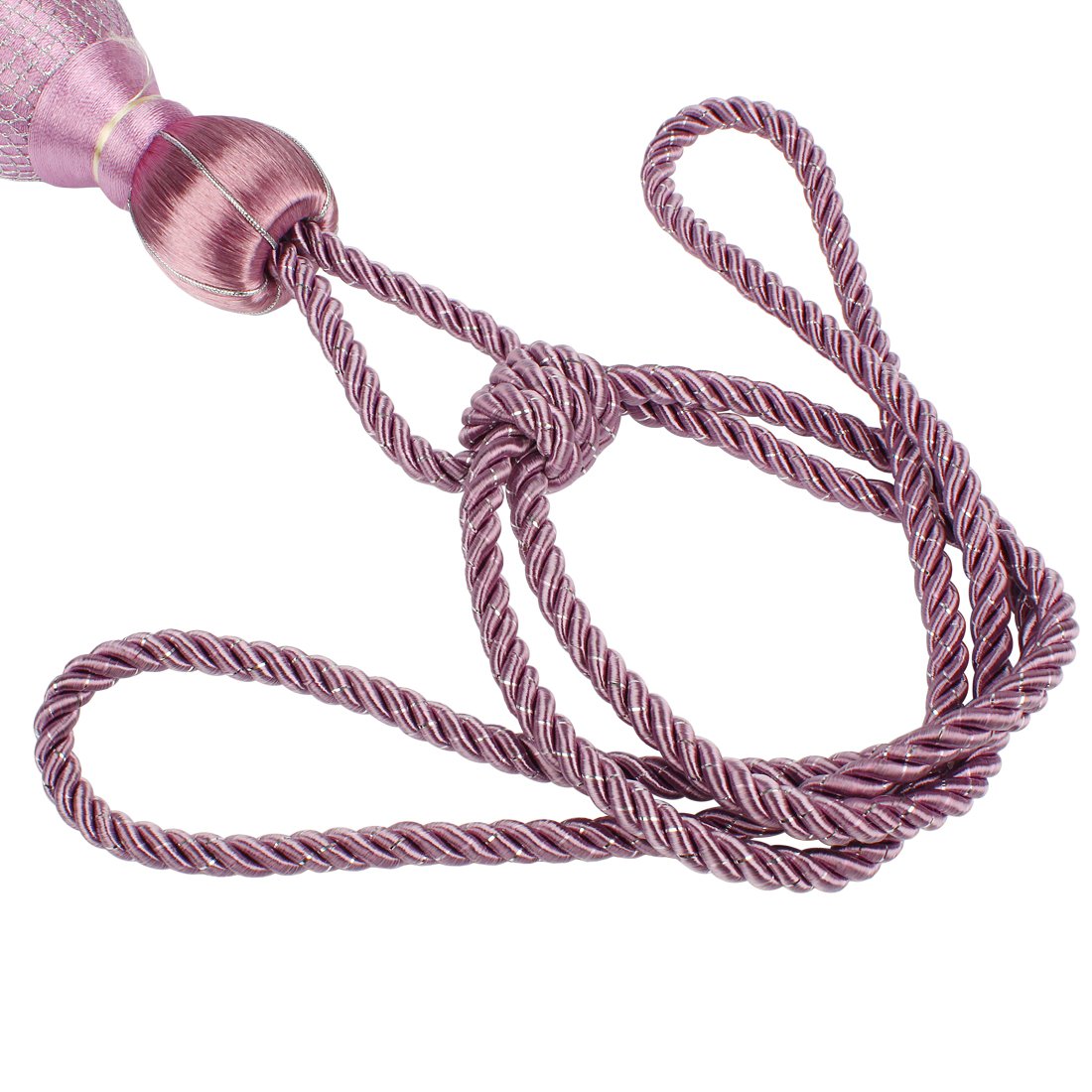 Andux 1 Pair Purple Tassel Curtain Tiebacks - Elegant Window Drapery Holdbacks for Living Room, Bedroom & Home Decor (CLGQ-02) | Perfect for Sheer, Blackout & Voile Curtains