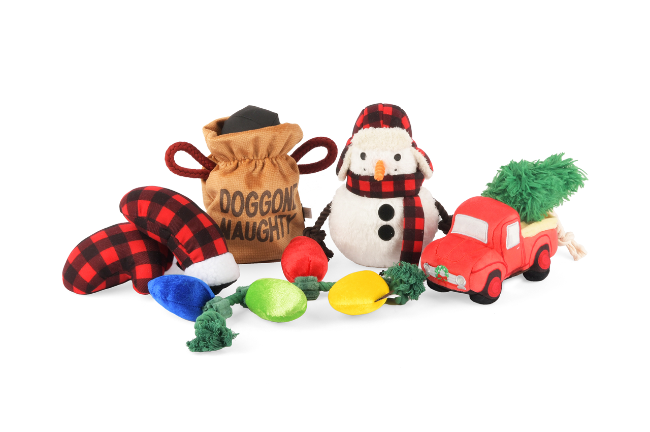 P.L.A.Y. Home for the Holidays Interactive Dog Toy Bundle - Fun Chew Toy for Small & Large Dogs - Perfect for Indoor Play, Training & Holiday Gifts