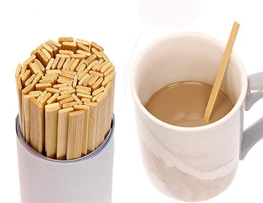 SWASTHA HYGIENE 5.5 Inch Natural Wooden Stir Sticks for Drinks, Cocktails, Coffee & Tea - Eco-Friendly Bamboo Stirrers for Bars, Cafes & Home Use - Pack of 50 - Perfect for Mixing Beverages, Iced Coffee & Hot Drinks