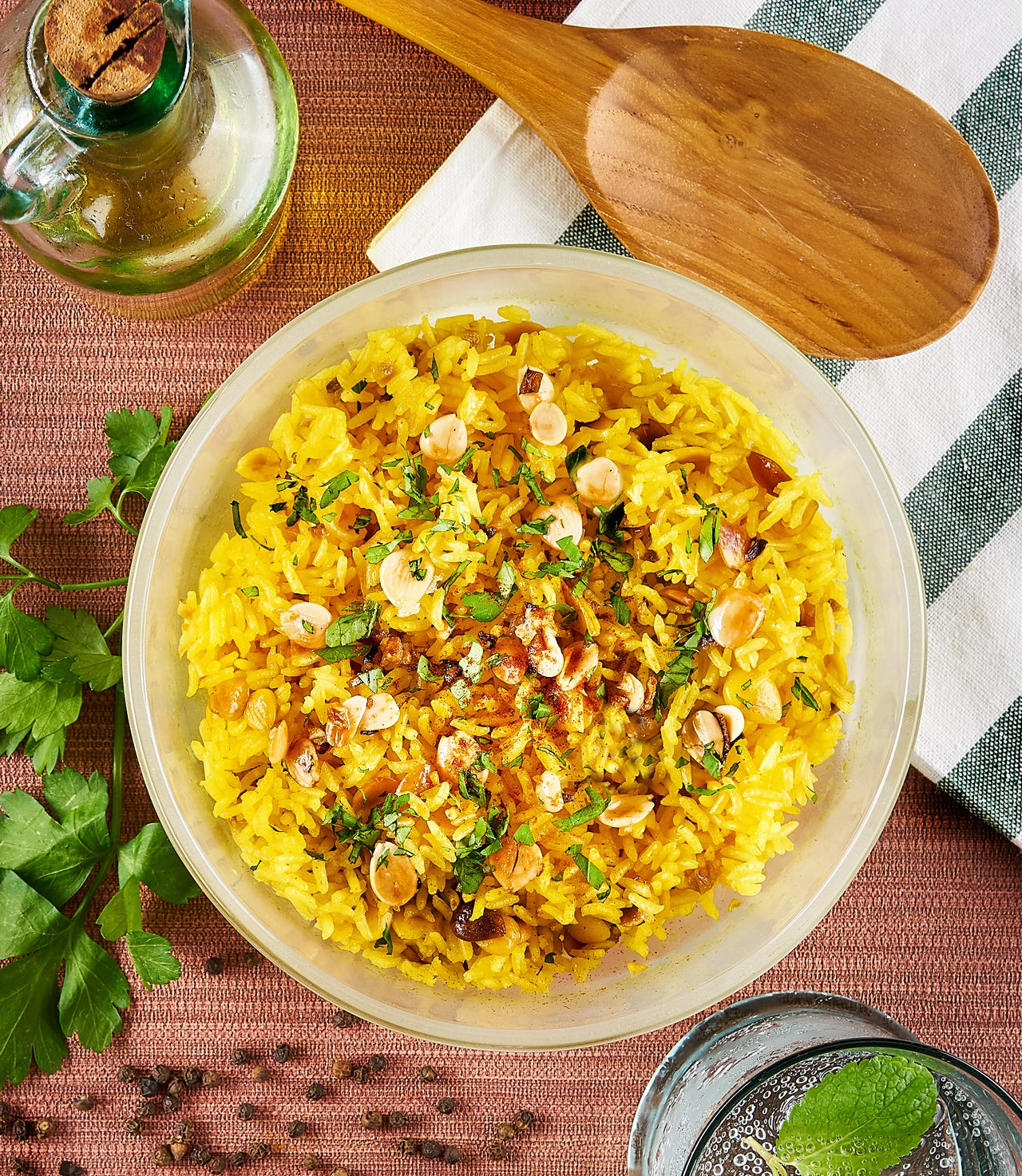 Organic Turmeric Rice Pilaf with Almonds - Gluten-Free, Vegan Middle Eastern Side Dish - Perfect for Meal Prep, Holiday Dinners & Healthy Lunch Boxes