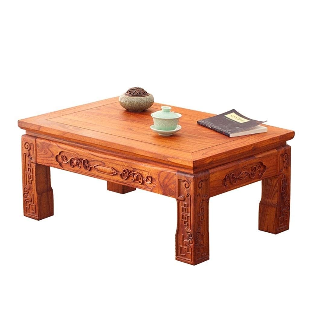 Antique Chinese Carved Solid Wood Coffee Table - Japanese Tatami Style Low Tea Table 24