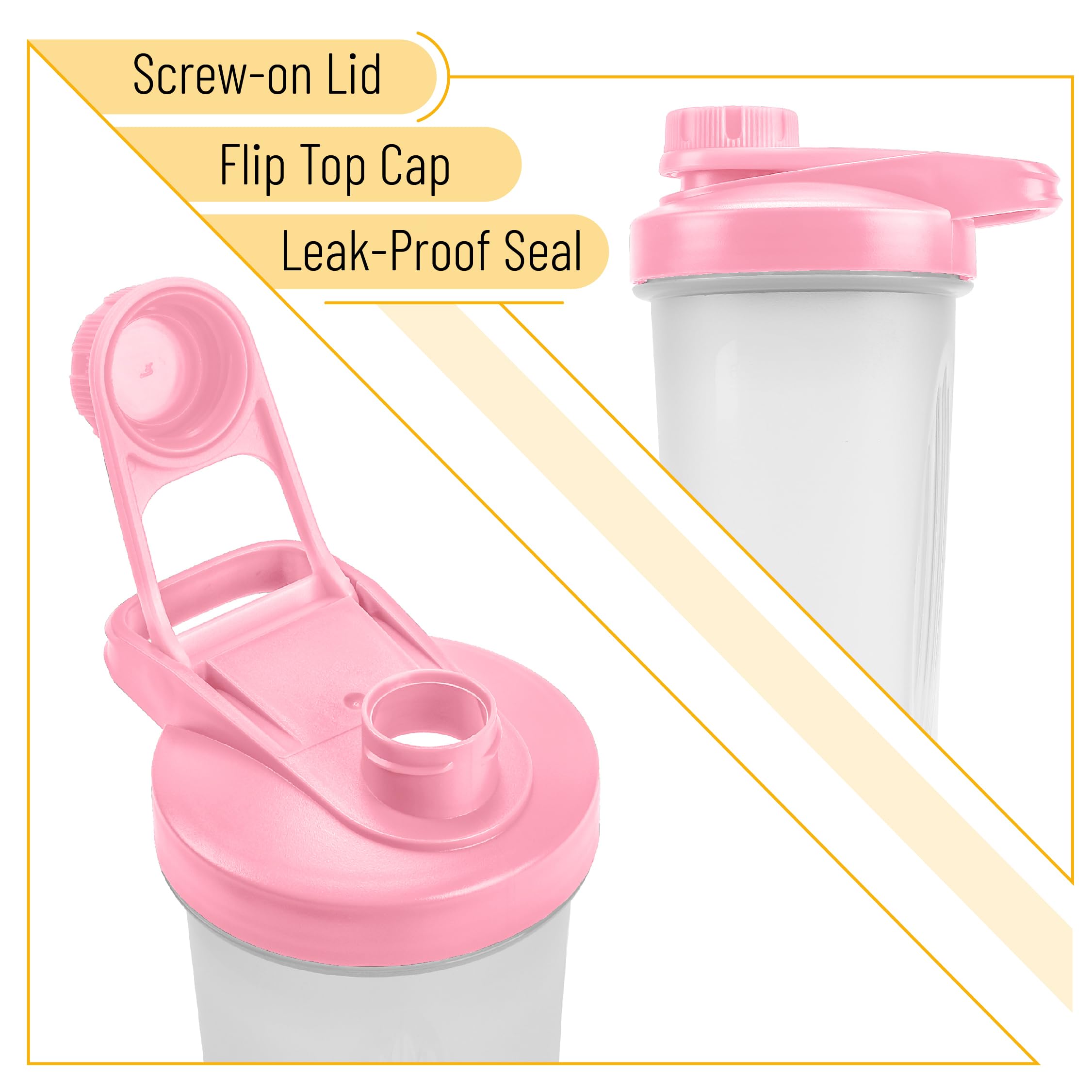 Premium 28oz Pink Protein Shaker Bottle with Wire Whisk Ball & Twist Cap - Leakproof Mixer Bottle for Protein Powder, Pre-Workout & Smoothies - Ideal for Gym, Fitness & Post-Workout Recovery