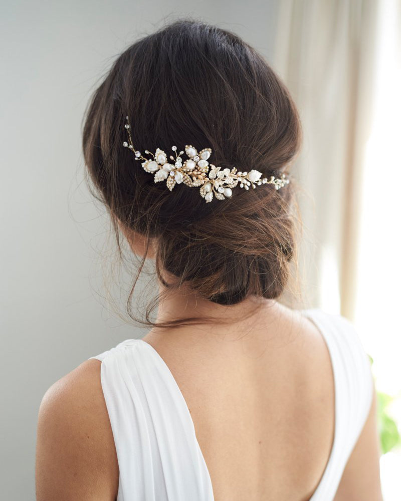 Leona Bridal Hair Vine - Elegant Crystal Wedding Headpiece for Brides, Bridesmaids & Prom - Perfect for Weddings, Formal Events & Special Occasions