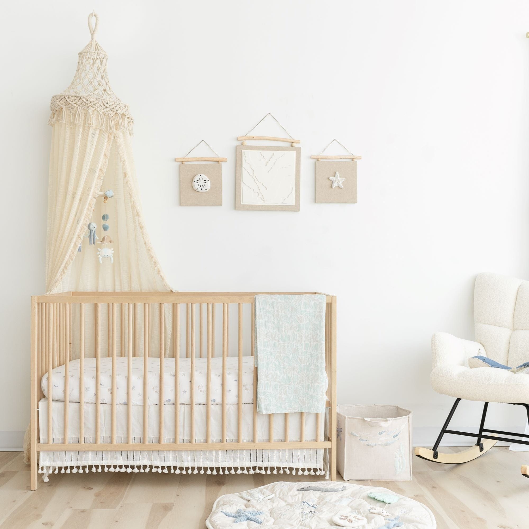 Handmade Macrame Canopy for Baby Crib - Boho Nursery Decor, Natural Cotton Hanging Crib Tent for Newborns & Toddlers - Perfect for Nursery, Bedroom, or Photo Shoot Backdrop