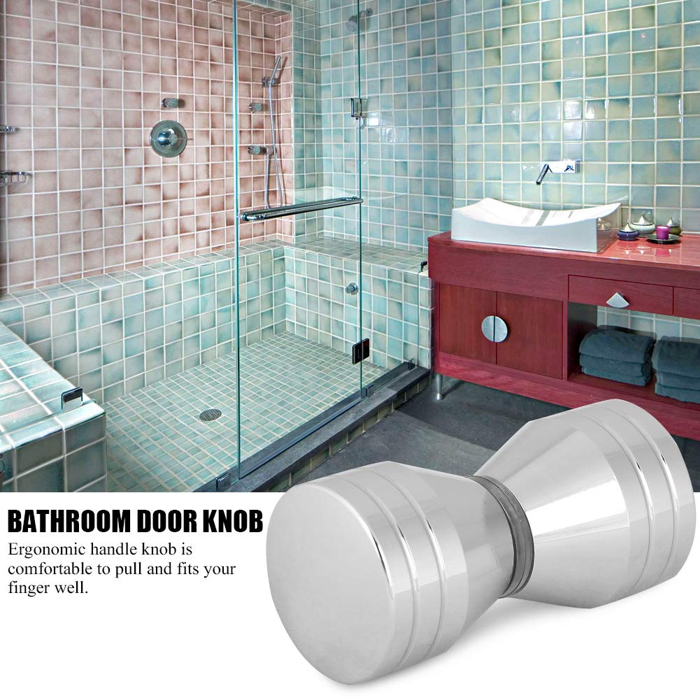 Easy Install 4-16mm Aluminum Alloy Shower Door Handle Knob - Bathroom & Office Door Hardware Set (2 Pack) for Modern Home & Commercial Spaces