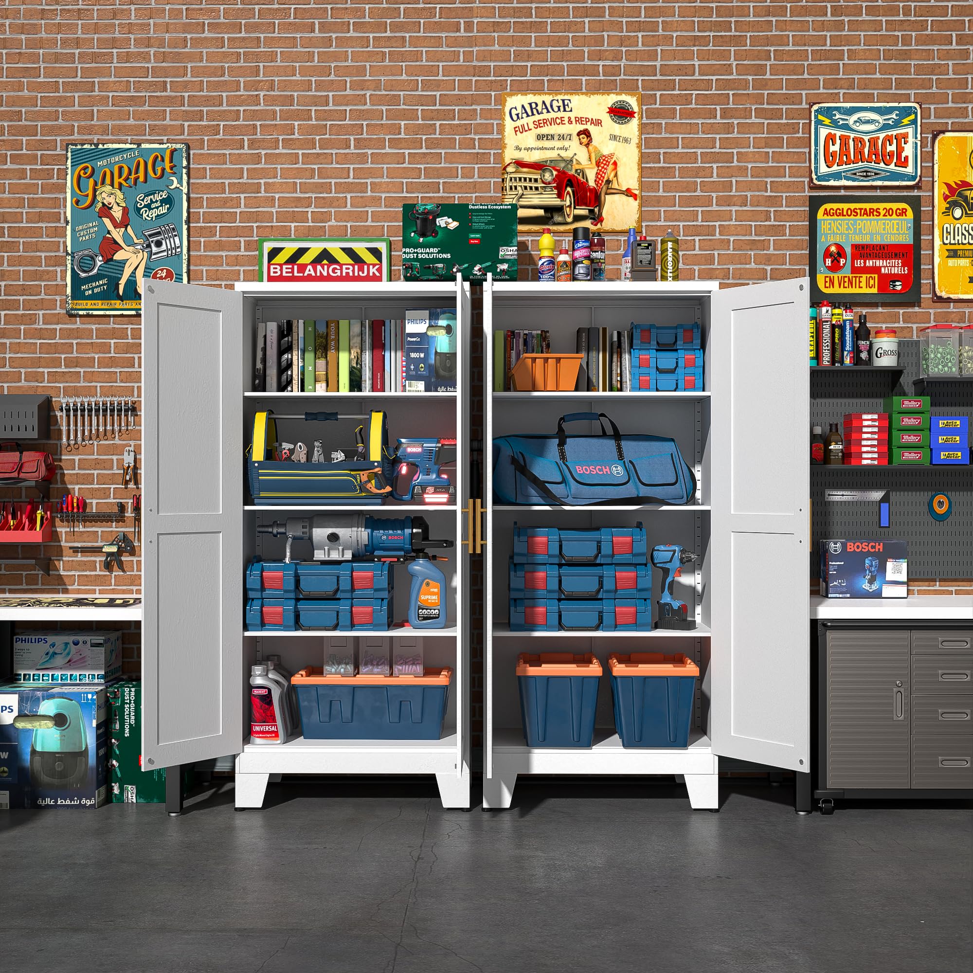 White Metal Storage Cabinet - 61