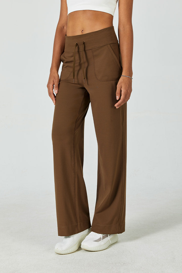 Saltum High-Waist Straight-Leg Pants for Women - Office to Yoga Stretch Work Pants - Comfortable & Versatile for Work, Travel & Lounge