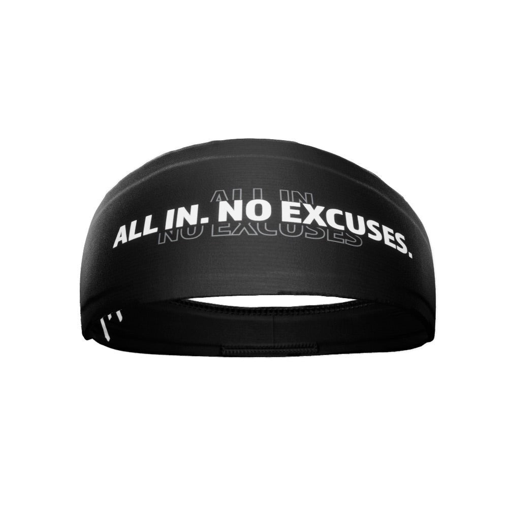 All In No Excuses Headband - Premium Workout & Sports Headband for Women & Men - Yoga, Running, Gym & Fitness Accessories