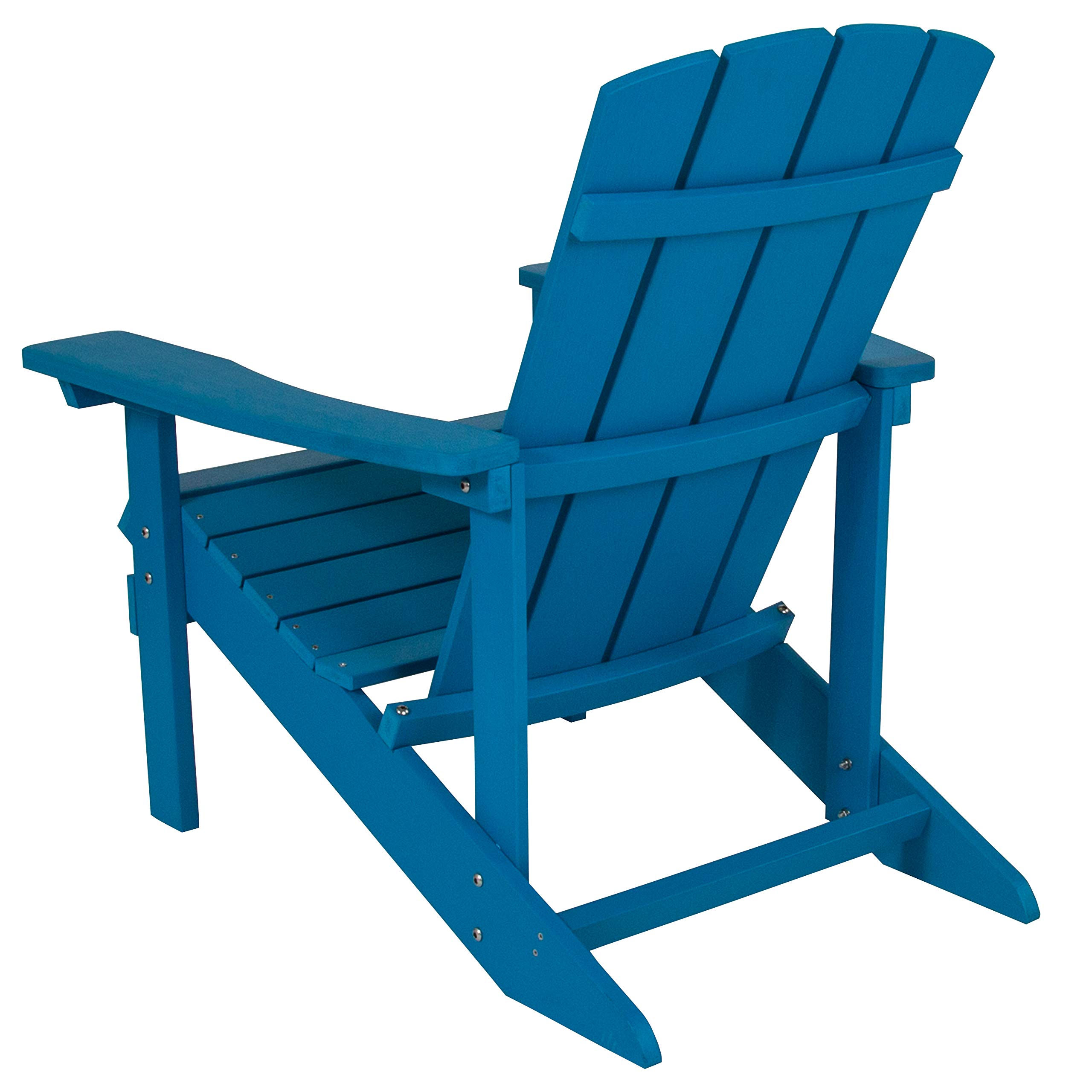 Durable Poly Resin Adirondack Chair for Indoor & Outdoor Use - Weather-Resistant Commercial Grade Deck & Patio Seating in Blue | Perfect for Backyard, Poolside, Garden & Beach Relaxation