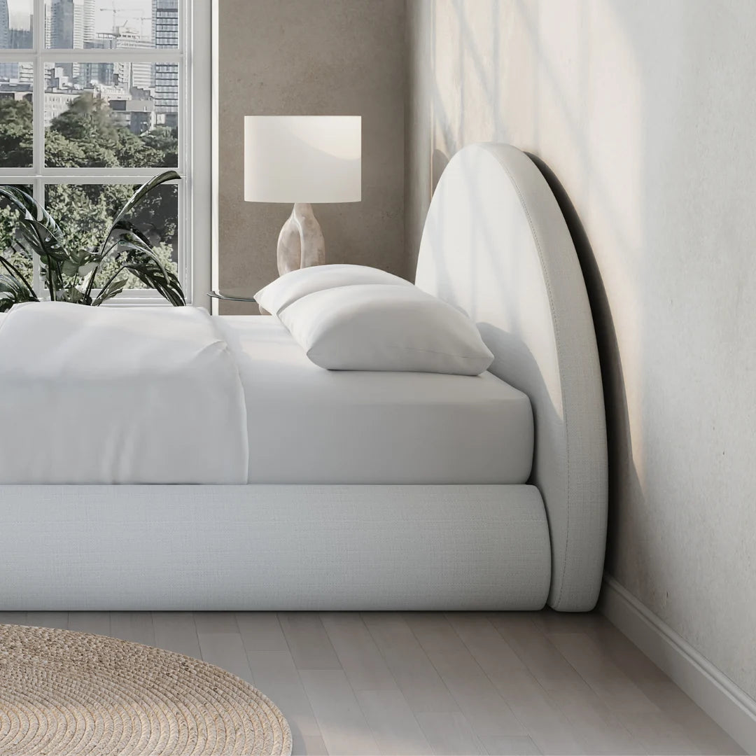 Luna Upholstered Headboard - White Queen Size Bed Frame Headboard for Bedroom Decor | Perfect for Master Bedroom, Guest Room & Home Staging